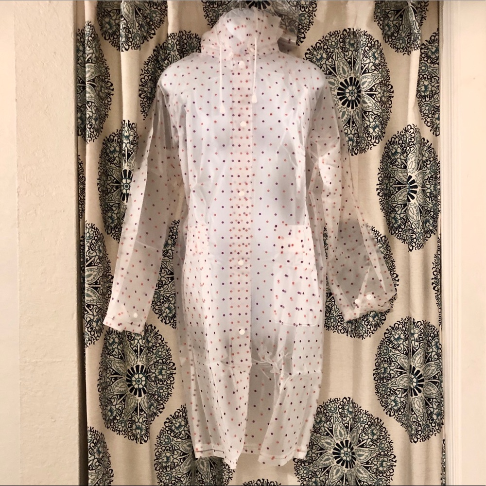 New long hooded rain coat